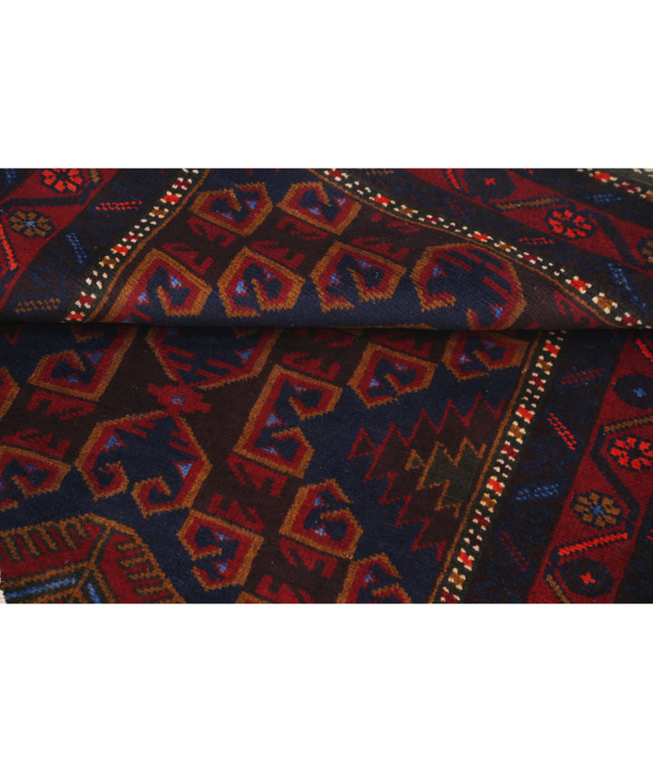 Red Afghan Tribal Rug 2' 11" x 5' 0" Hand-Knotted | No. AT65522