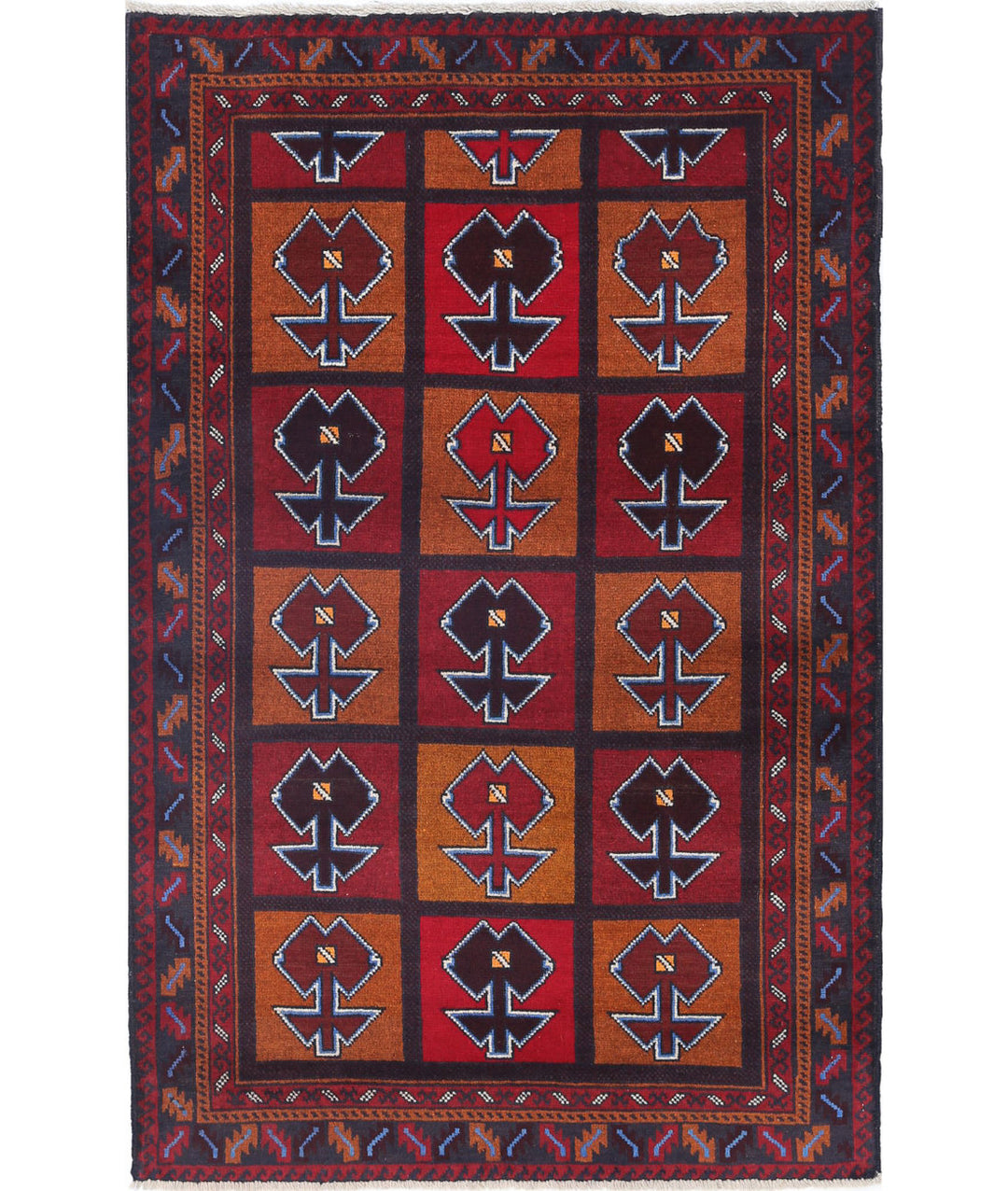Hand Knotted Tribal Baluch Wool Rug 2' 11" x 4' 5" - No. AT11039