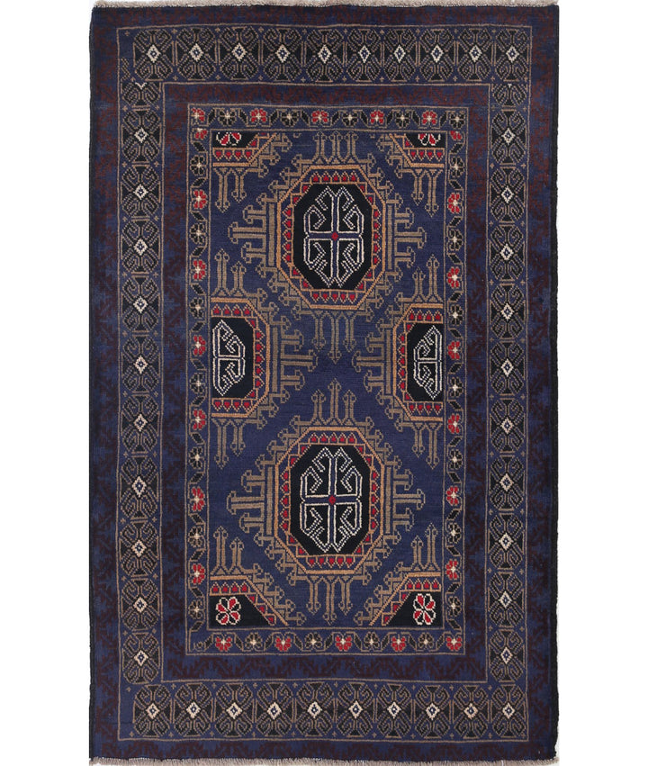 Red Afghan Tribal Rug 2' 11" x 4' 9" Hand-Knotted | No. AT89932