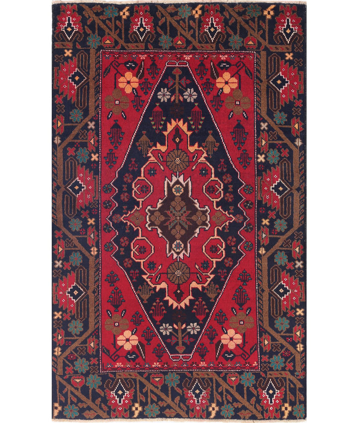 Hand Knotted Tribal Baluch Wool Rug 2' 10" x 4' 10" - No. AT26541