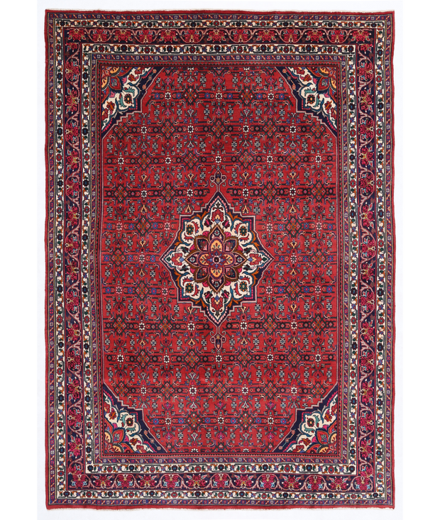 Hand Knotted Bijar Wool Rug 6'  8" x 9'  8" - No. AT30206
