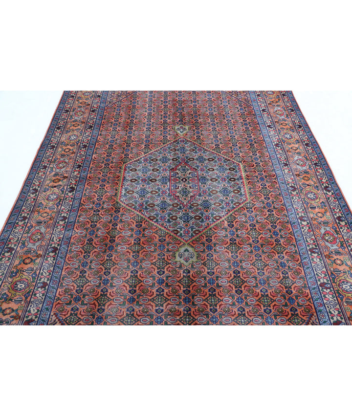 Blue Afghan Bijar Rug 6' 1" x 9' 3" Hand-Knotted | No. AT91608