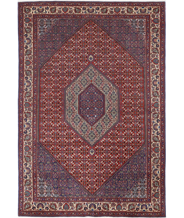 Hand Knotted Oriental Bijar Wool & Silk Rug 6' 7" x 9' 8" - No. AT32321