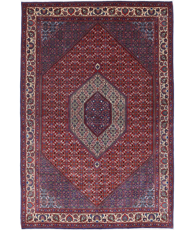Hand Knotted Oriental Bijar Wool & Silk Rug 6' 7" x 9' 10" - No. AT90455