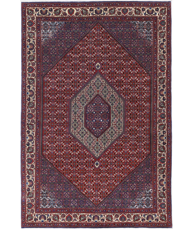 Hand Knotted Oriental Bijar Wool & Silk Rug 6' 6" x 9' 9" - No. AT24671