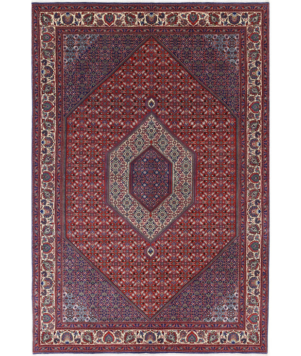 Hand Knotted Oriental Bijar Wool & Silk Rug 6' 7" x 9' 9" - No. AT26684