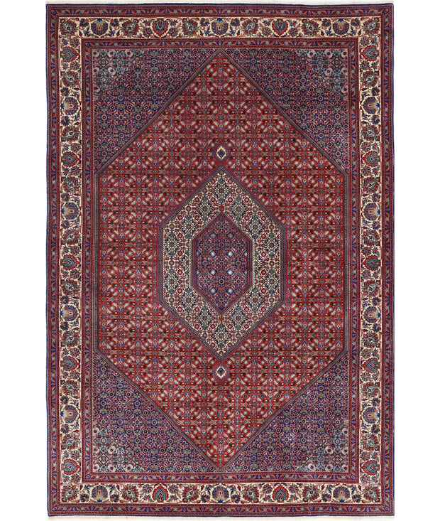Hand Knotted Oriental Bijar Wool & Silk Rug 6' 7" x 9' 10" - No. AT29114
