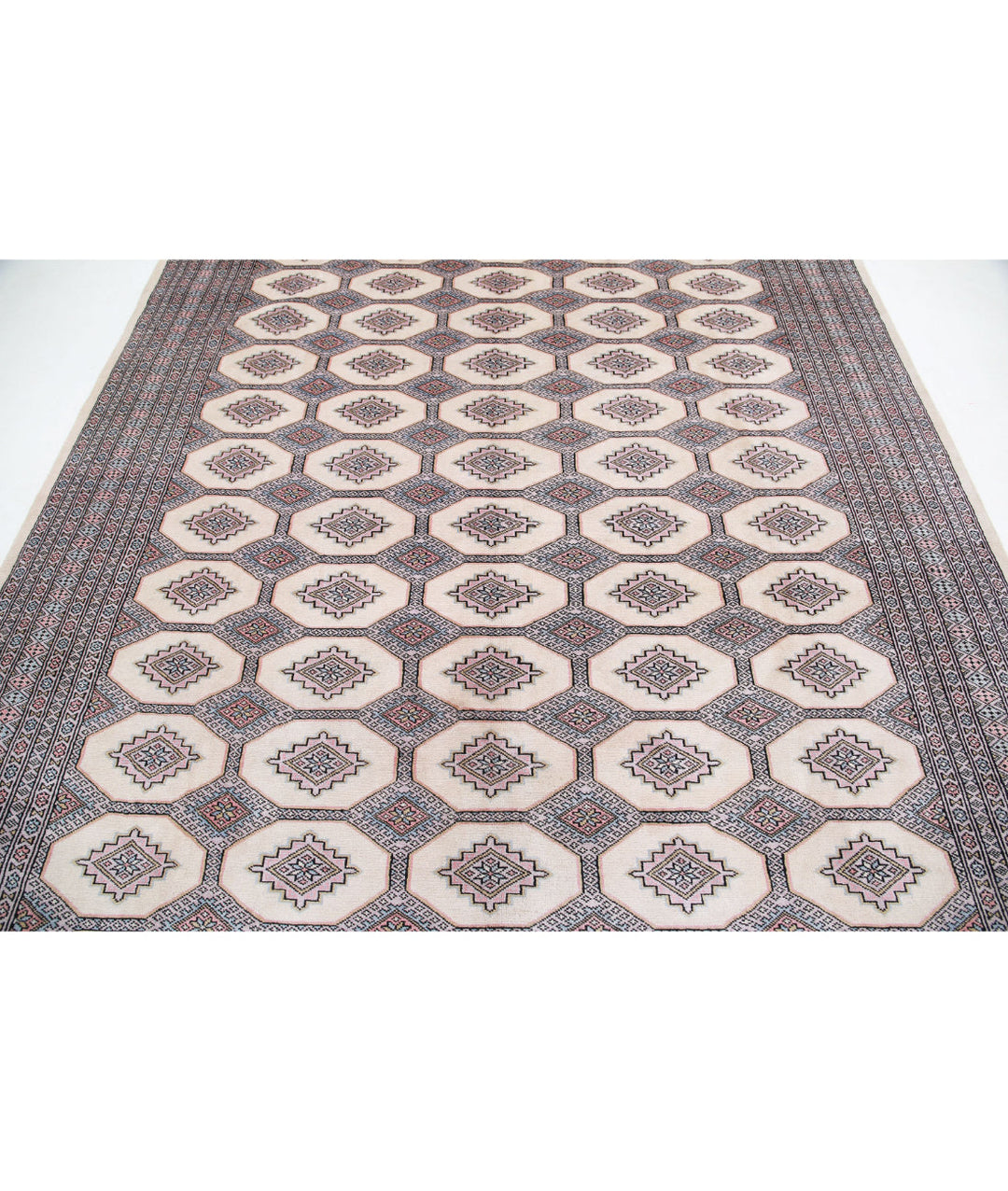 Afghan Bokhara Rug 7' 9" x 10' 9" Hand-Knotted | No. AT46183