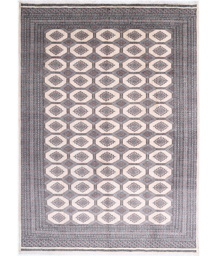 Afghan Bokhara Rug 7' 9" x 10' 9" Hand-Knotted | No. AT46183