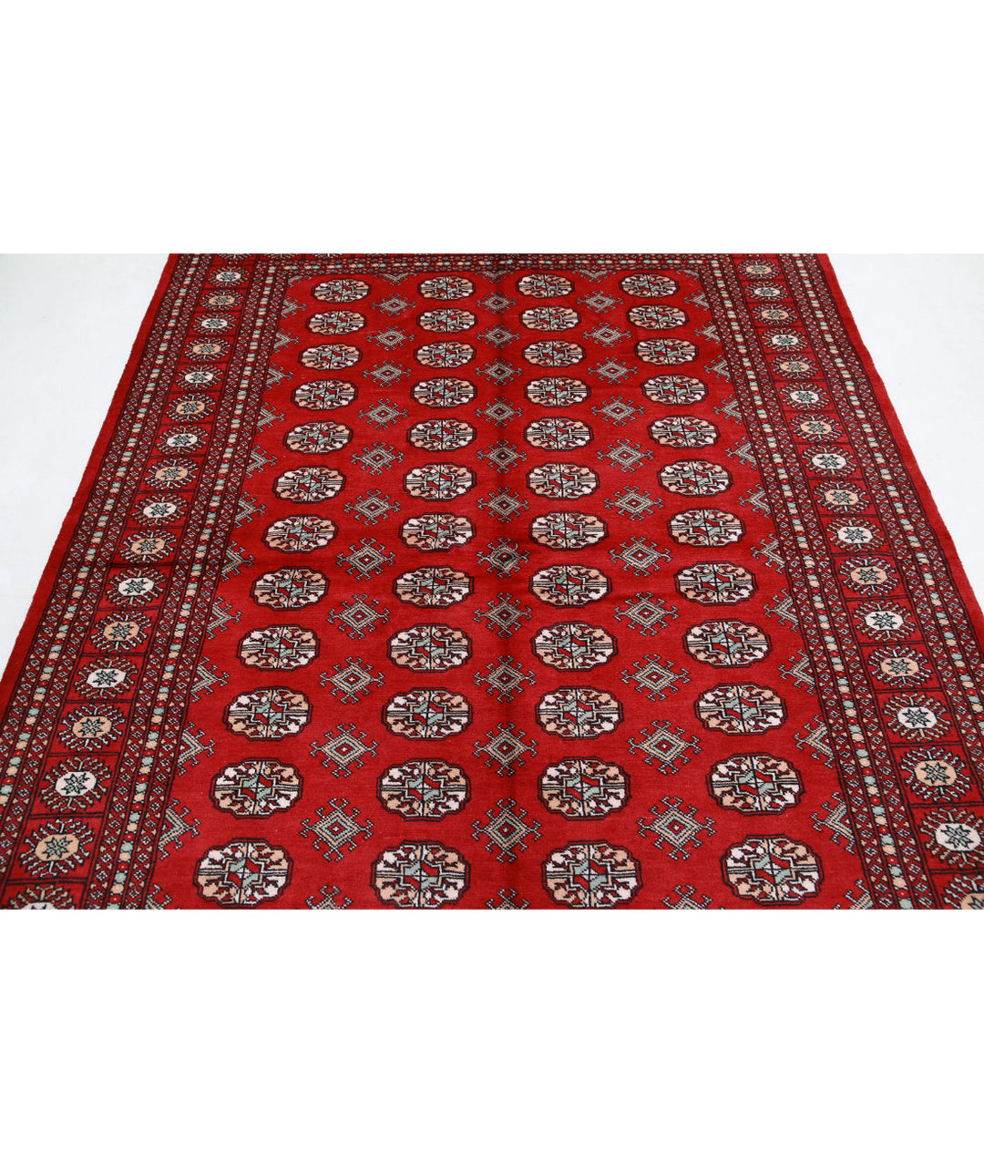 Afghan Bokhara Rug 6' 2" x 9' 2" Hand-Knotted | No. AT84332