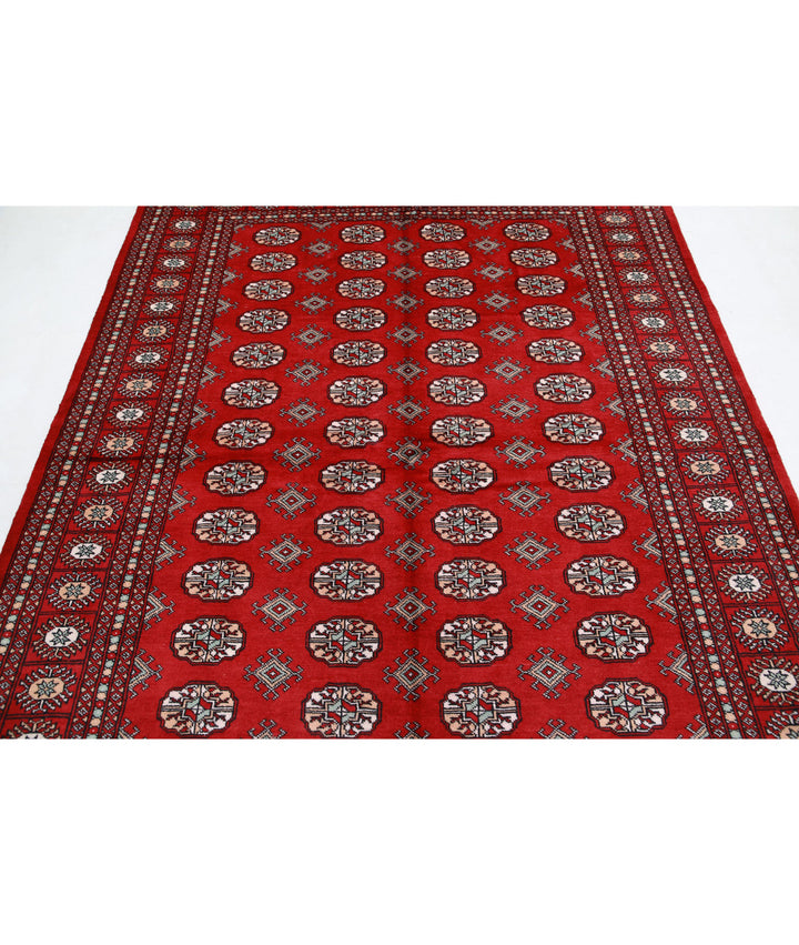 Afghan Bokhara Rug 6' 2" x 9' 2" Hand-Knotted | No. AT84332
