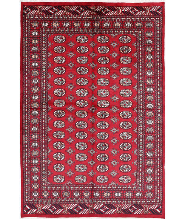 Hand Knotted Tribal Bokhara Wool Rug 6' 2" x 9' 2" - No. AT84332