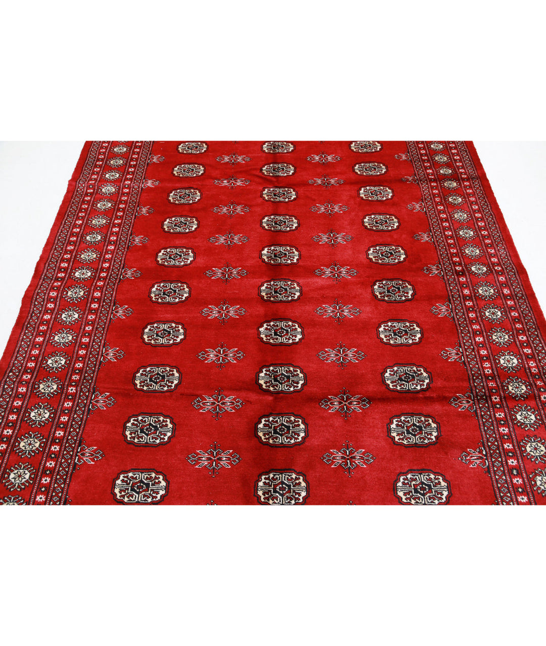 Afghan Tribal Bokhara Rug 6' 1" x 8' 11" Hand-Knotted | No. AT60452