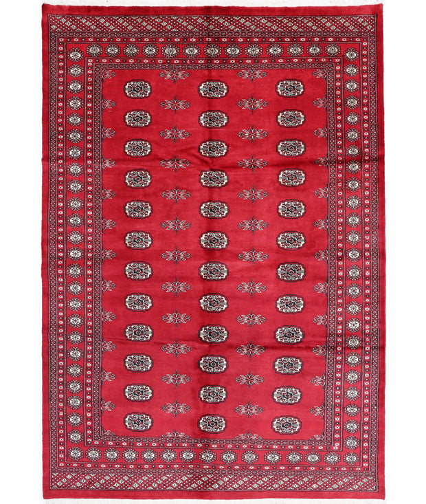 Hand Knotted Tribal Bokhara Wool Rug 6' 1" x 8' 11" - No. AT60452