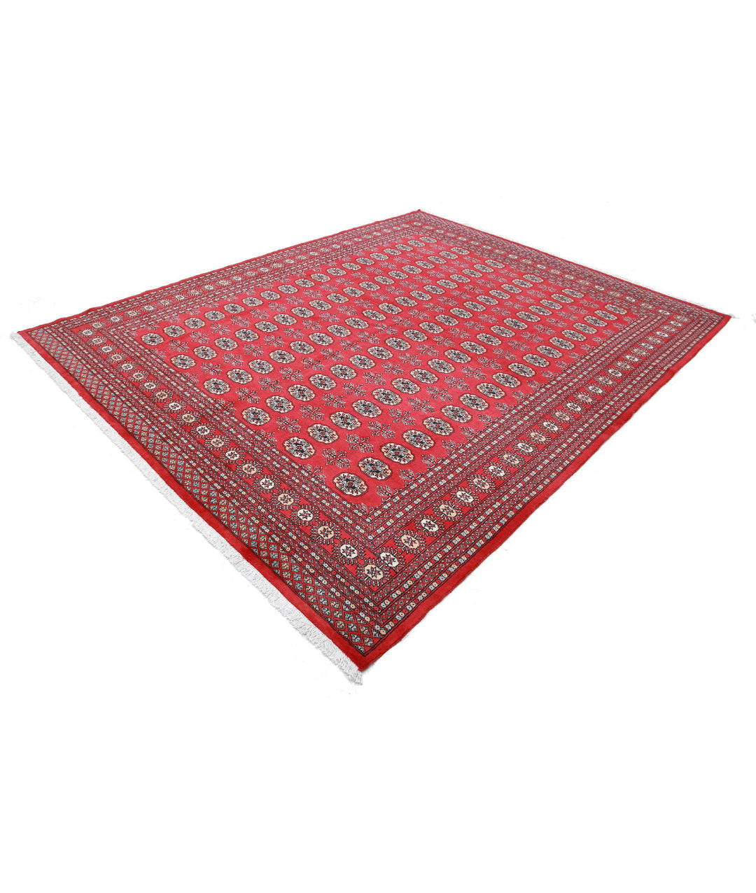 Afghan Tribal Bokhara Rug 8' 0" x 9' 11" Hand-Knotted | No. AT14925