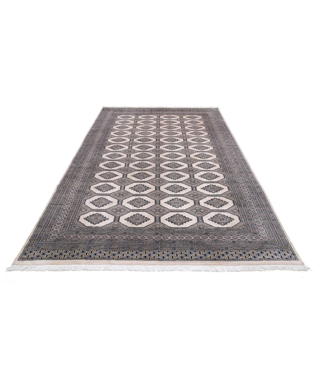 Afghan Bokhara Rug 6' 5" x 10' 7" Hand-Knotted | No. AT83435