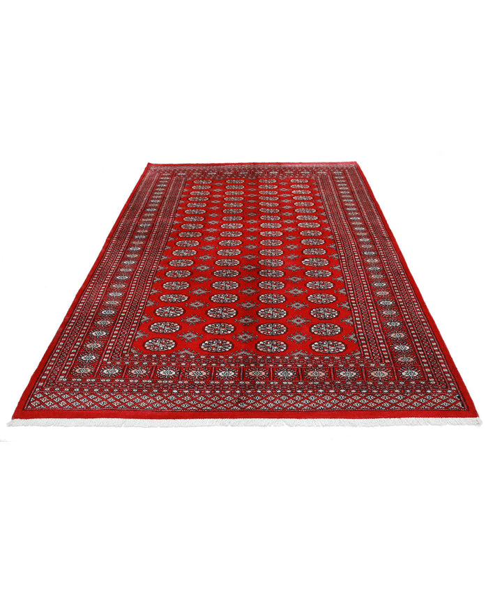 Afghan Bokhara Rug 5' 10" x 8' 6" Hand-Knotted | No. AT59488