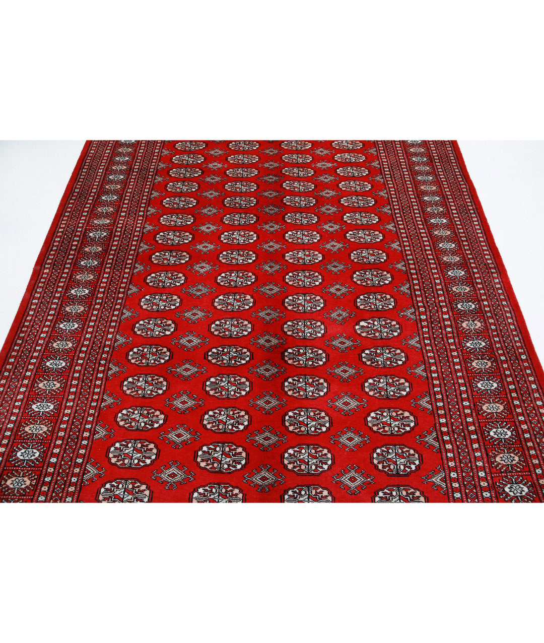 Afghan Bokhara Rug 5' 10" x 8' 6" Hand-Knotted | No. AT59488
