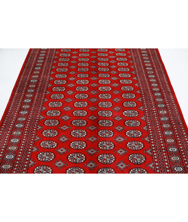 Afghan Bokhara Rug 5' 10" x 8' 6" Hand-Knotted | No. AT59488