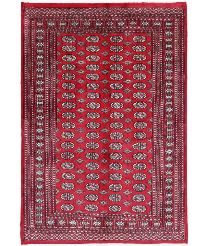 Afghan Bokhara Rug 5' 10" x 8' 6" Hand-Knotted | No. AT59488