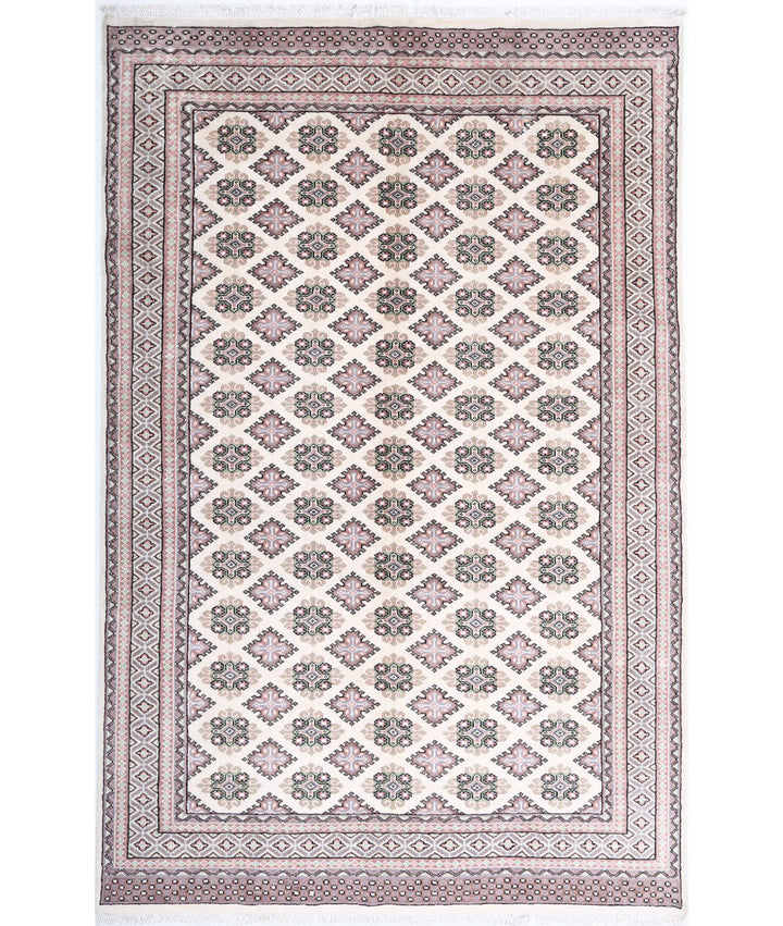 Afghan Bokhara Rug 6' 0" x 9' 5" Hand-Knotted | No. AT99844