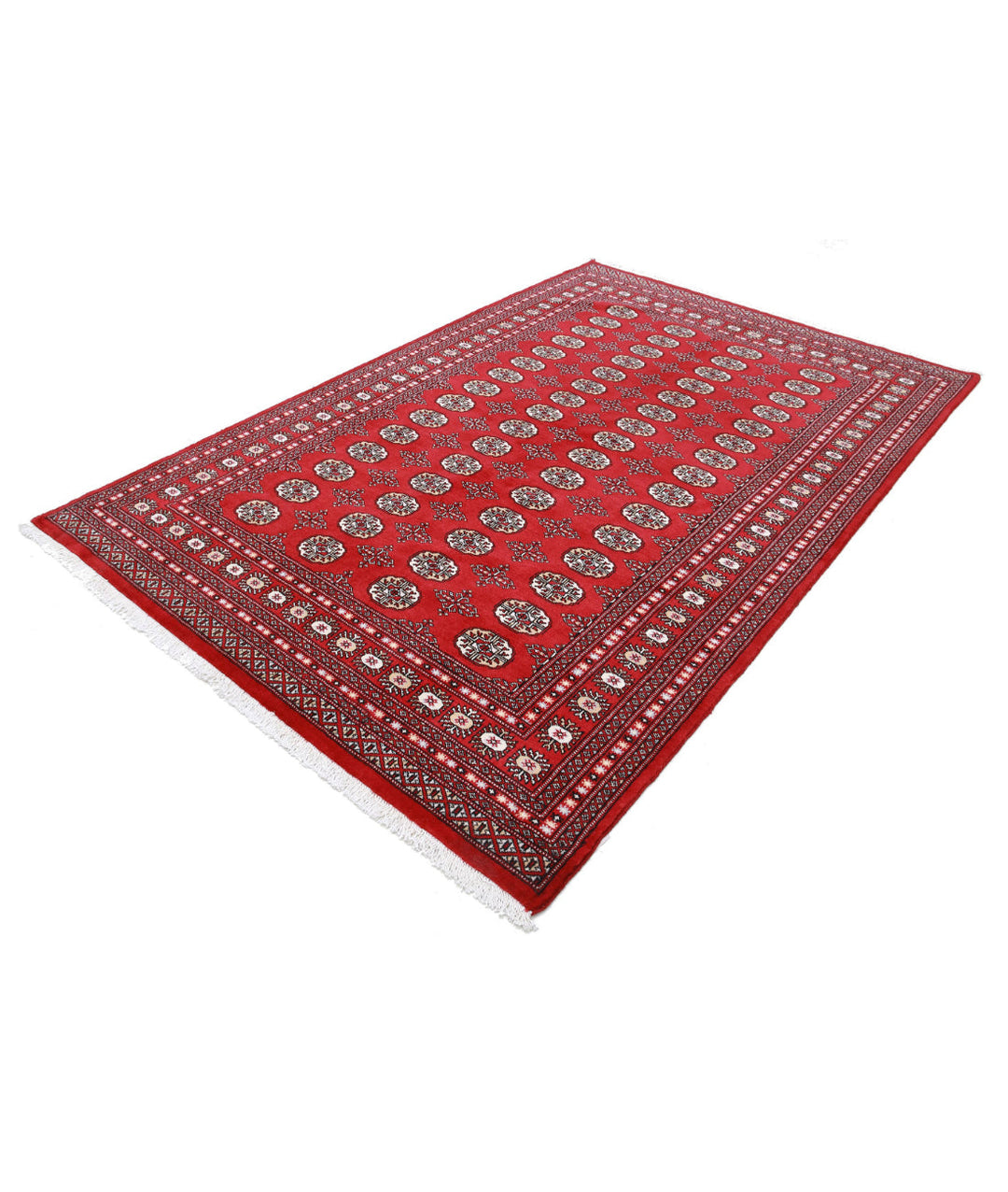 Afghan Tribal Bokhara Rug 6' 0" x 8' 10" Hand-Knotted | No. AT97899