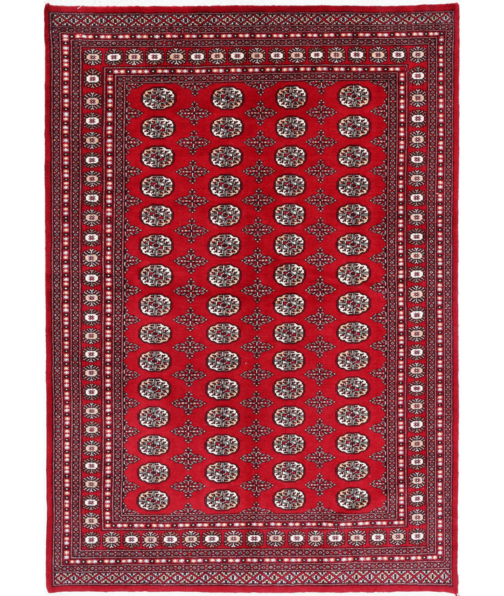 Afghan Tribal Bokhara Rug 6' 0" x 8' 10" Hand-Knotted | No. AT97899