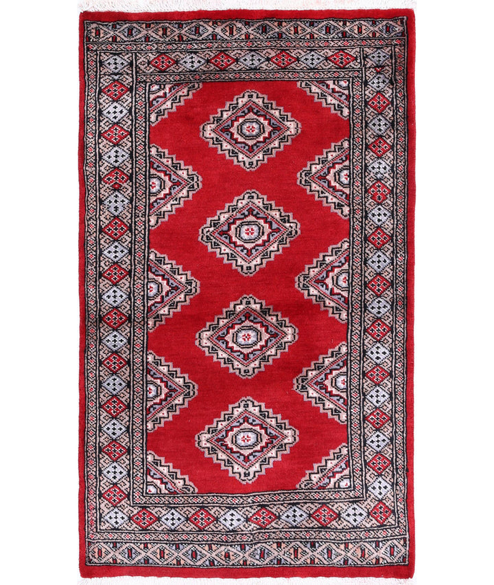 Afghan Bokhara Rug 2' 6" x 4' 2" Hand-Knotted | No. AT11612