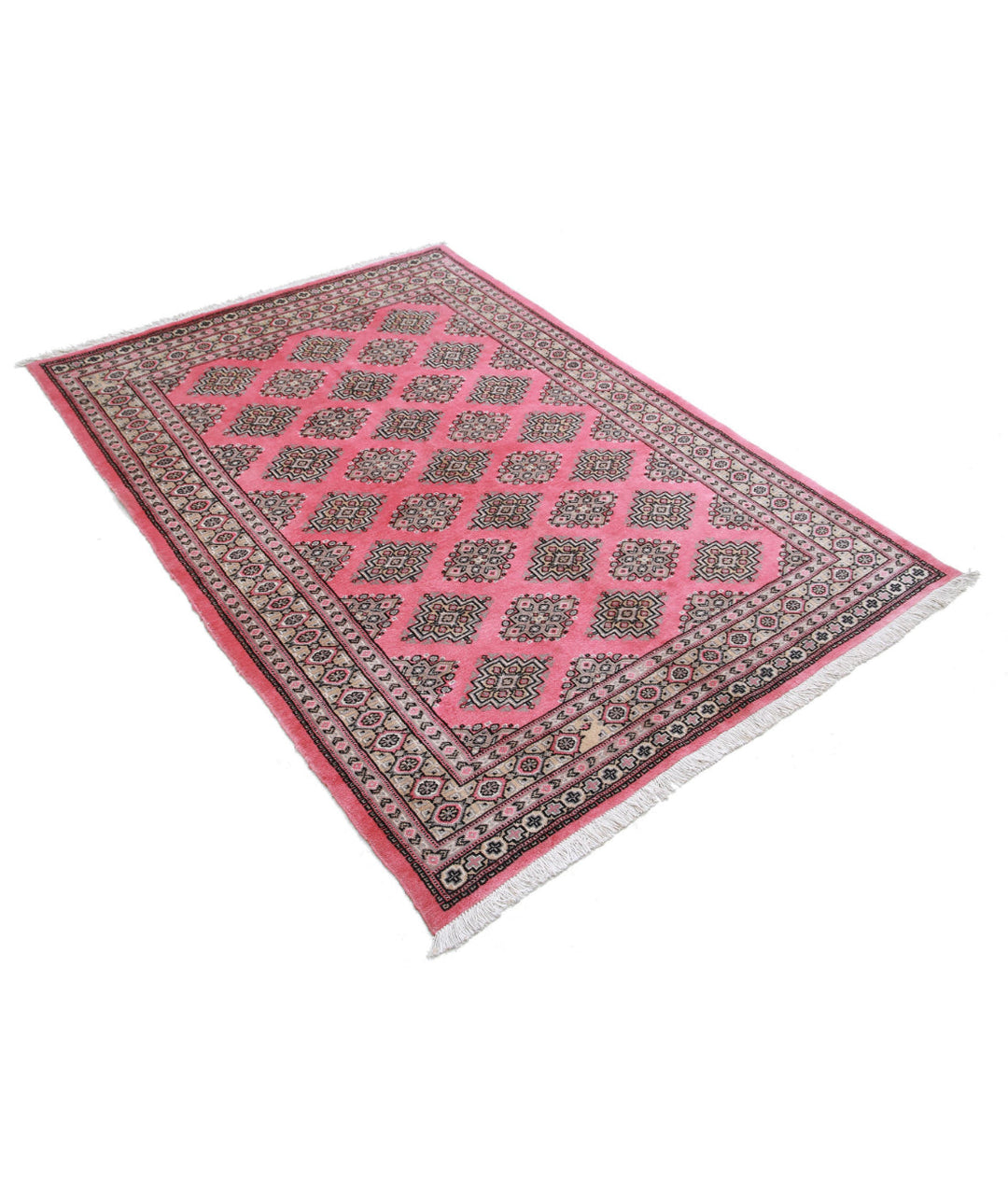Afghan Tribal Bokhara Rug 4' 7" x 6' 5" Hand-Knotted | No. AT60946