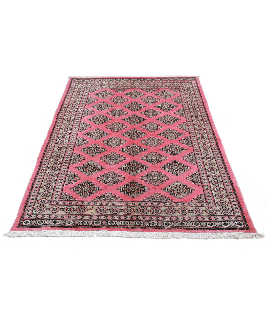 Afghan Tribal Bokhara Rug 4' 7" x 6' 5" Hand-Knotted | No. AT60946