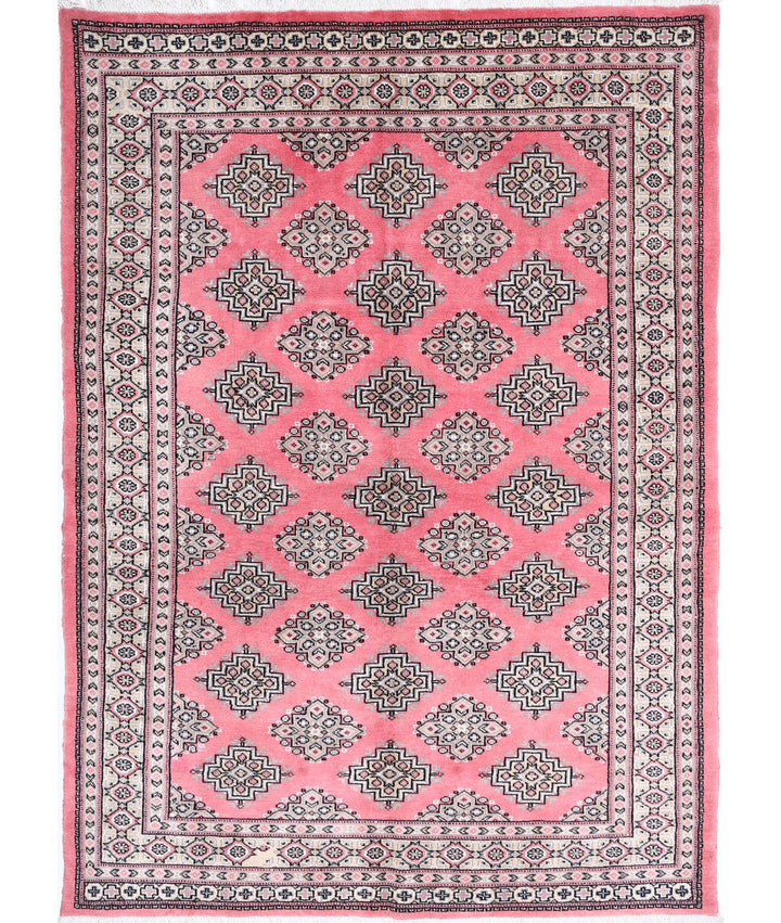 Afghan Tribal Bokhara Rug 4' 7" x 6' 5" Hand-Knotted | No. AT60946