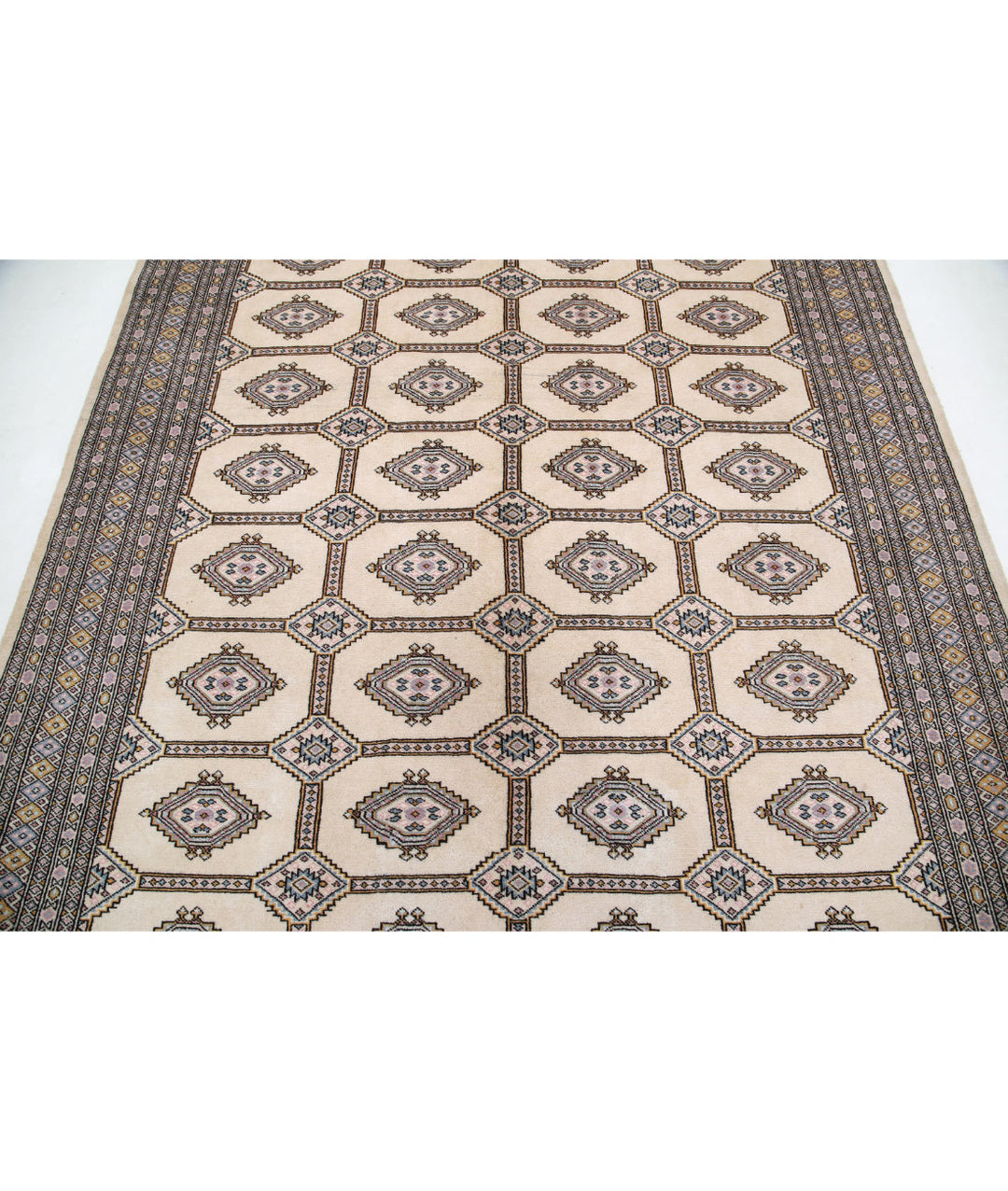 Afghan Bokhara Rug 6' 7" x 8' 8" Hand-Knotted | No. AT83549