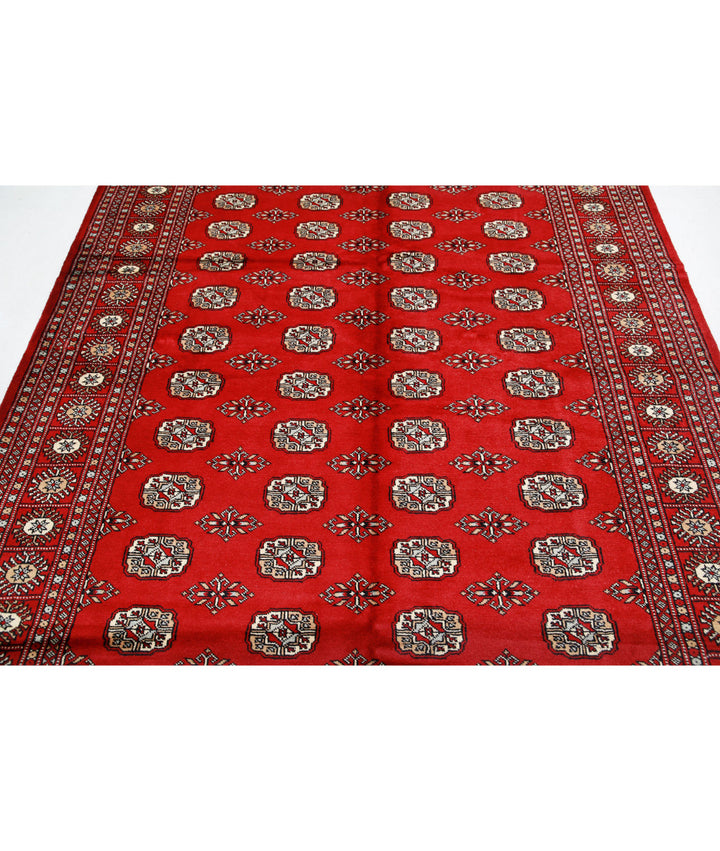 Afghan Bokhara Rug 6' 2" x 8' 9" Hand-Knotted | No. AT83675