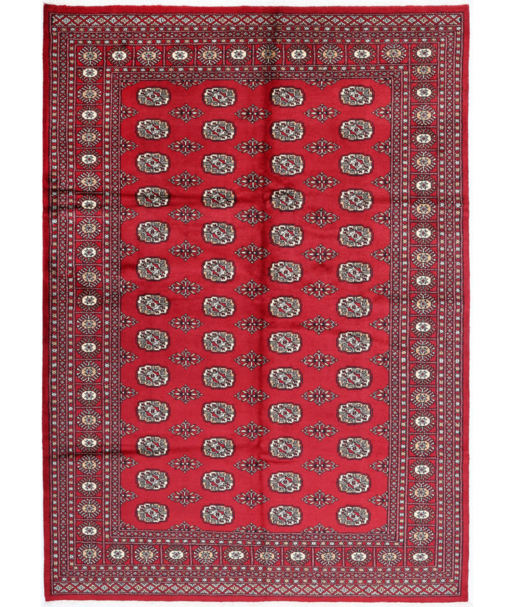 Afghan Bokhara Rug 6' 2" x 8' 9" Hand-Knotted | No. AT83675