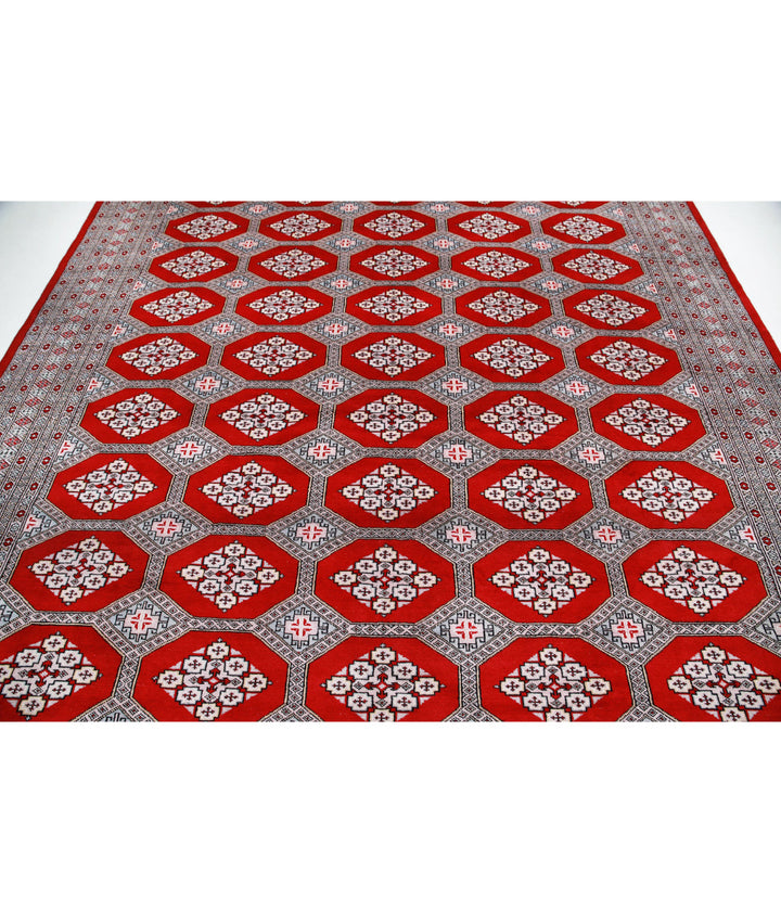 Afghan Bokhara Rug 8' 11" x 11' 7" Hand-Knotted | No. AT79698