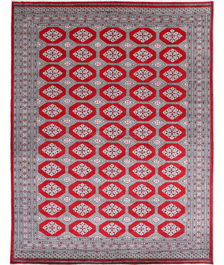 Afghan Bokhara Rug 8' 11" x 11' 7" Hand-Knotted | No. AT79698