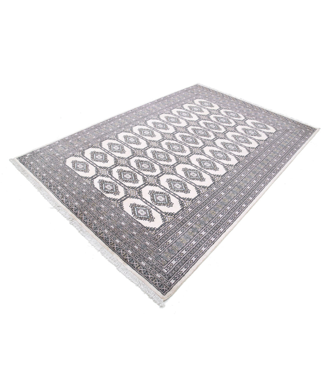 Hand Knotted Tribal Bokhara Wool Rug 6' 1" x 8' 11" - No. AT52564