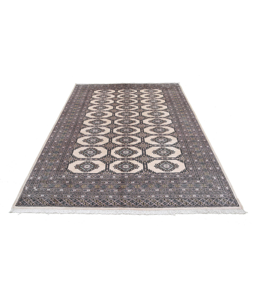 Hand Knotted Tribal Bokhara Wool Rug 6' 1" x 8' 11" - No. AT52564