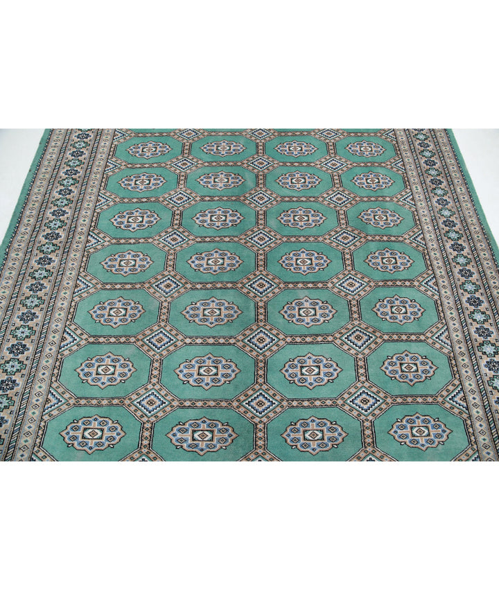 Afghan Bokhara Rug 6' 10" x 7' 9" Hand-Knotted | No. AT39926