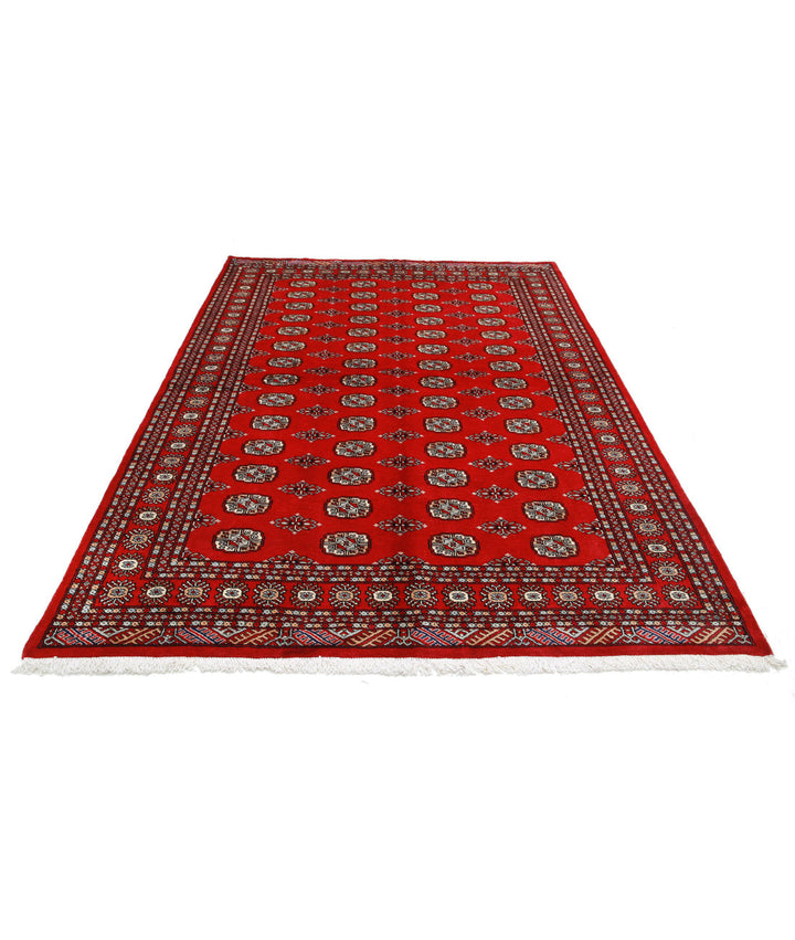 Hand Knotted Tribal Bokhara Wool Rug 6' 0" x 8' 10" - No. AT90450