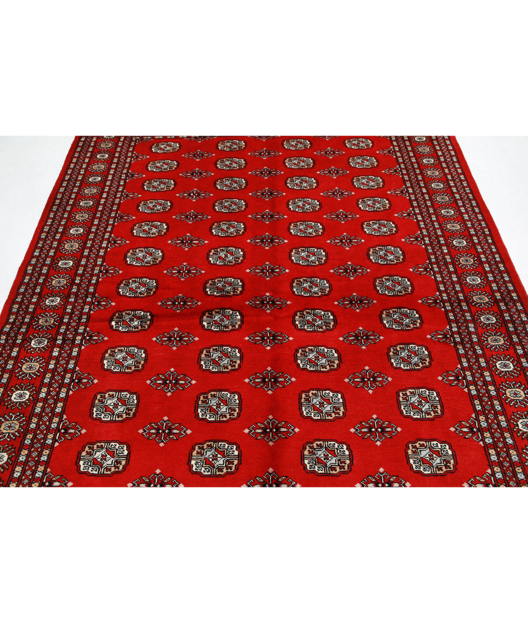 Hand Knotted Tribal Bokhara Wool Rug 6' 0" x 8' 10" - No. AT90450