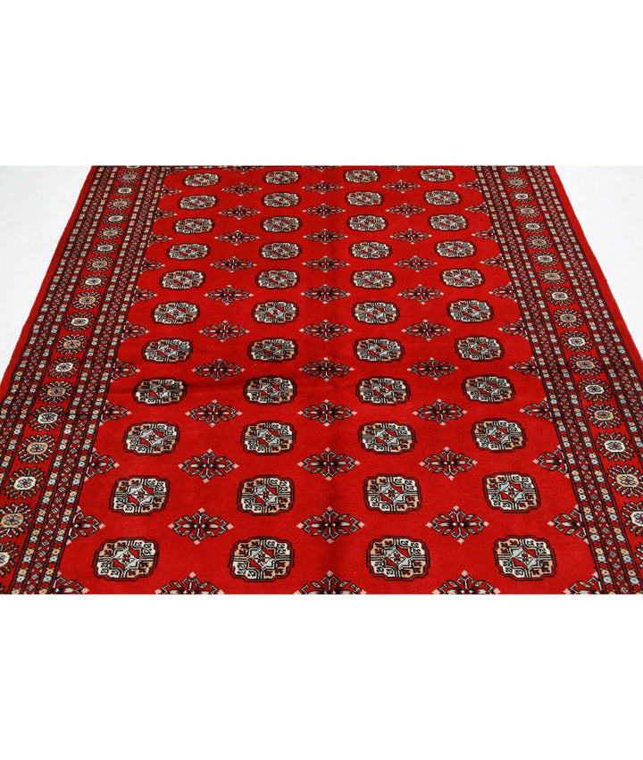 Hand Knotted Tribal Bokhara Wool Rug 6' 0" x 8' 10" - No. AT90450