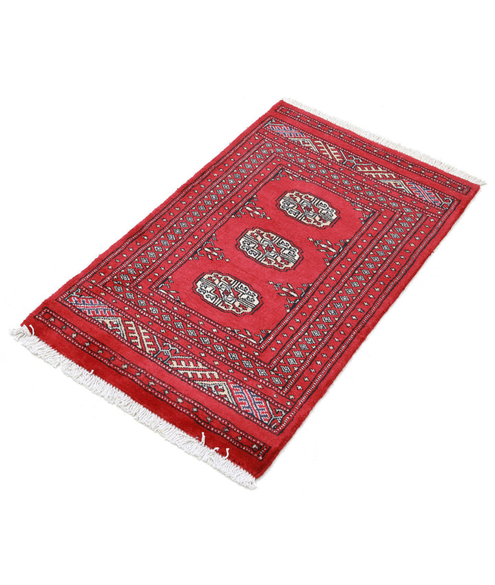 Hand Knotted Tribal Bokhara Wool Rug 1' 11" x 3' 2" - No. AT33258
