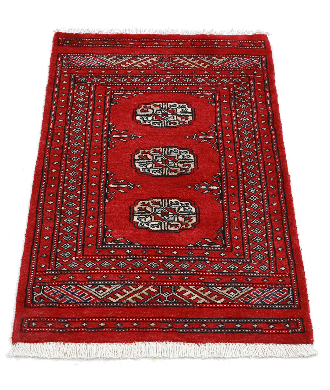 Hand Knotted Tribal Bokhara Wool Rug 1' 11" x 3' 2" - No. AT33258