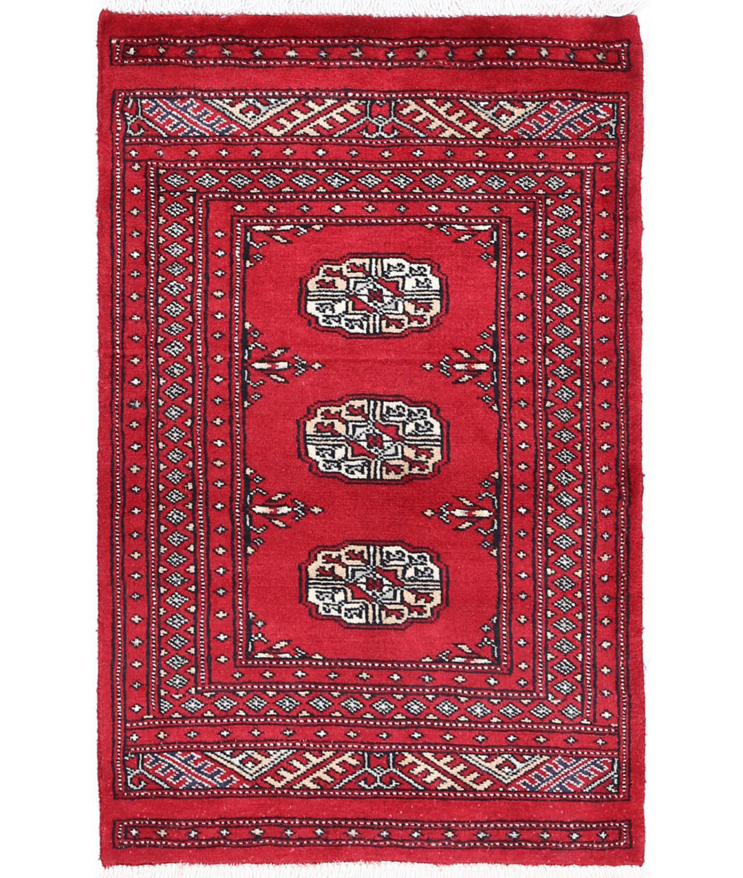 Hand Knotted Tribal Bokhara Wool Rug 1' 11" x 3' 2" - No. AT33258