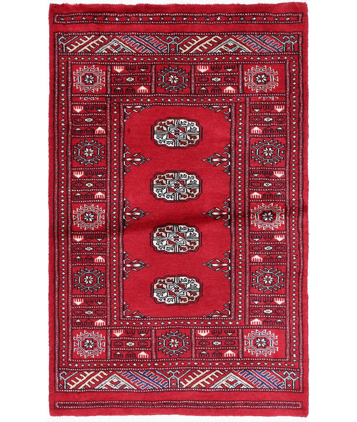 Afghan Bokhara Rug 2' 6" x 4' 1" Hand-Knotted | No. AT24073