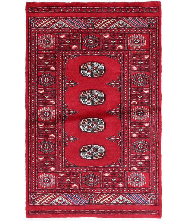 Hand Knotted Tribal Bokhara Wool Rug 2' 6" x 4' 1" - No. AT24073