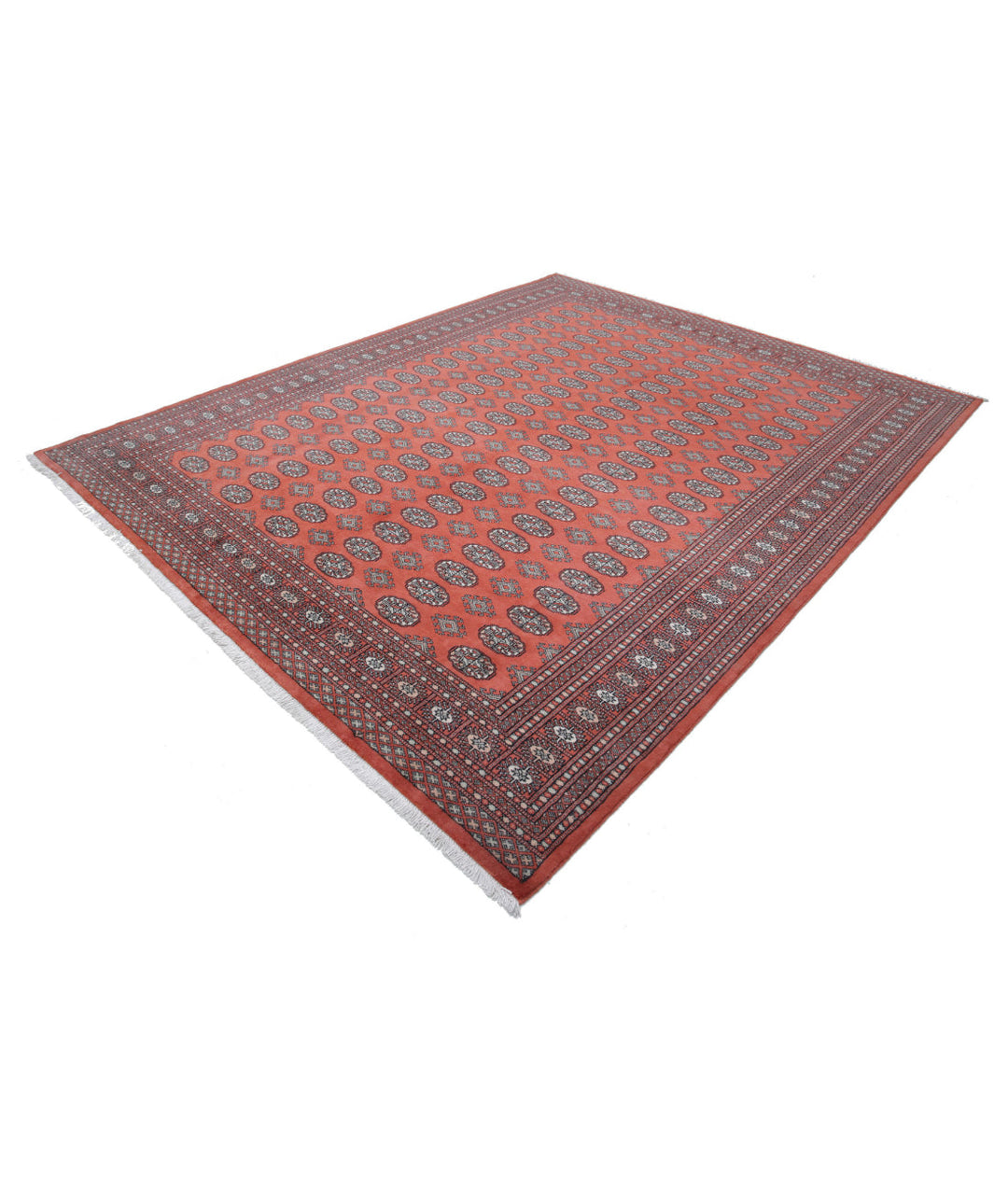 Afghan Bokhara Rug 8' 1" x 10' 1" Hand-Knotted | No. AT93487