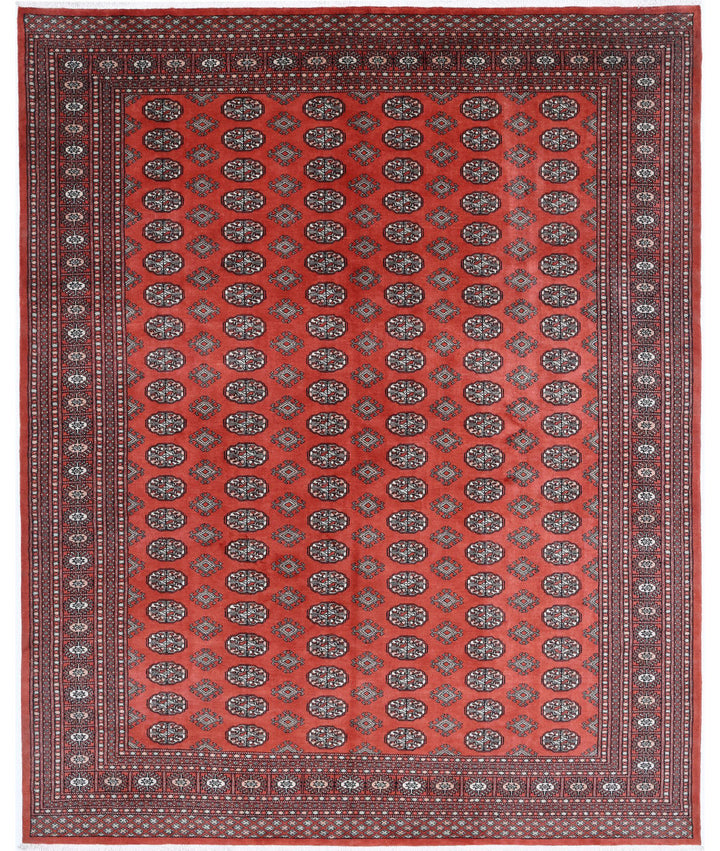 Afghan Bokhara Rug 8' 1" x 10' 1" Hand-Knotted | No. AT93487