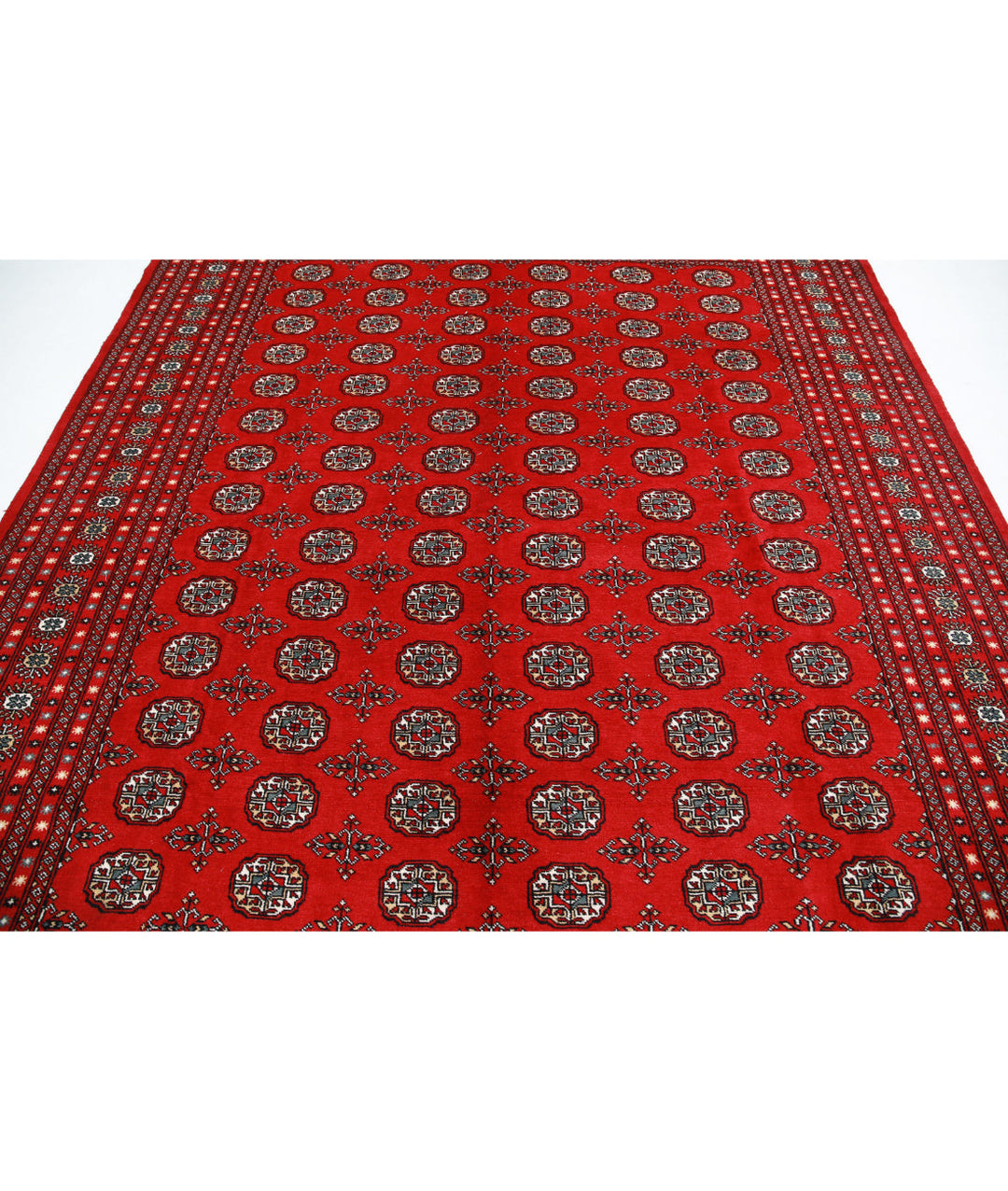 Afghan Tribal Bokhara Rug 8' 1" x 10' 1" Hand-Knotted | No. AT38643
